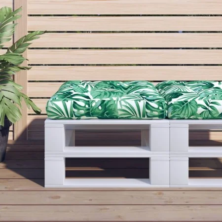 Cojín para palés tela estampado de hojas 60x61,5x10 cm de , Cojines para sillas y sofás - Ref: Foro24-360890, Precio: 21,53 €...