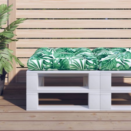 Cojín para palés tela estampado de hojas 60x61,5x10 cm de , Cojines para sillas y sofás - Ref: Foro24-360890, Precio: 21,82 €...