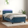 Cama box spring colchón y LED terciopelo azul oscuro 90x190 cm de , Camas y somieres - Ref: Foro24-3134379, Precio: 298,89 €,...