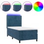 Cama box spring colchón y LED terciopelo azul oscuro 90x190 cm de , Camas y somieres - Ref: Foro24-3139479, Precio: 342,16 €,...