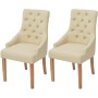 Sillas de comedor 2 unidades de tela color crema de vidaXL, Sillas de comedor - Ref: Foro24-243637, Precio: 254,40 €, Descuen...