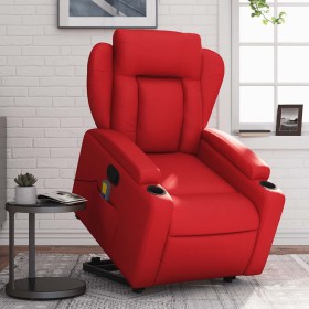 Sillón reclinable de masaje de pie cuero artificial rojo en Sillones | Comprar online en Foru.es