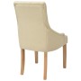 Sillas de comedor 2 unidades de tela color crema de vidaXL, Sillas de comedor - Ref: Foro24-243637, Precio: 254,40 €, Descuen...