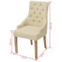 Sillas de comedor 2 unidades de tela color crema de vidaXL, Sillas de comedor - Ref: Foro24-243637, Precio: 266,22 €, Descuen...