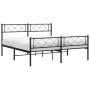 Estructura de cama con cabecero y pie metal negro 120x190 cm de , Camas y somieres - Ref: Foro24-372292, Precio: 101,18 €, De...