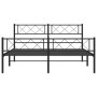 Estructura de cama con cabecero y pie metal negro 120x190 cm de , Camas y somieres - Ref: Foro24-372292, Precio: 101,18 €, De...
