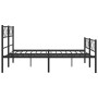 Estructura de cama con cabecero y pie metal negro 120x190 cm de , Camas y somieres - Ref: Foro24-372292, Precio: 101,18 €, De...