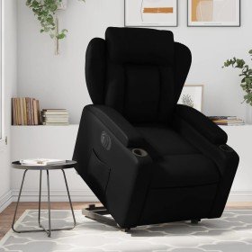 Sillón reclinable y elevable eléctrico cuero sintético negro en Sillones | Comprar online en Foru.es