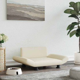 Cama para perros de cuero sintético crema 70x45x28 cm en Camas para perros | Comprar online en Foru.es