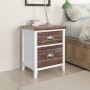 Mesitas de noche con 2 cajones 2 unidades marrón y blanco de vidaXL, Mesitas de noche - Ref: Foro24-242042, Precio: 68,20 €, ...