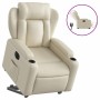 Sillón reclinable elevable eléctrico de cuero sintético crema en Sillones | Comprar online en Foru.es