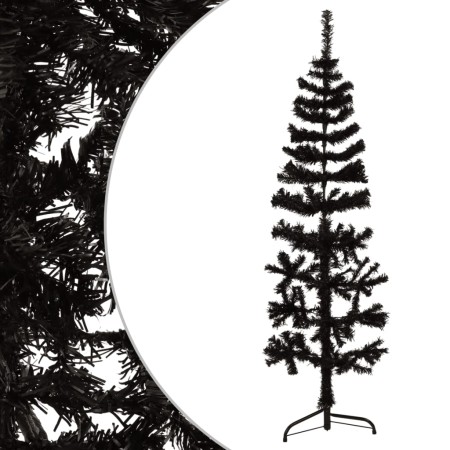Medio árbol de Navidad artificial con soporte negro 150 cm de , Arboles de navidad - Ref: Foro24-344575, Precio: 13,58 €, Des...