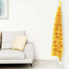 Medio árbol de Navidad artificial con soporte dorado 120 cm de , Arboles de navidad - Ref: Foro24-344589, Precio: 11,65 €, De...