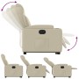 Sillón reclinable elevable eléctrico de cuero sintético crema en Sillones | Comprar online en Foru.es