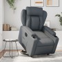 Sillón reclinable elevable eléctrico de cuero sintético gris en Sillones | Comprar online en Foru.es