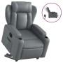 Sillón reclinable elevable eléctrico de cuero sintético gris en Sillones | Comprar online en Foru.es
