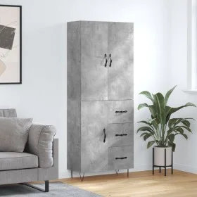 Concrete gray plywood tall sideboard 69.5x34x180 cm by , Sideboards - Ref: Foro24-3198093, Price: 166,04 €, Discount: %