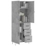 Aparador alto madera contrachapada gris hormigón 69,5x34x180 cm de , Aparadores - Ref: Foro24-3198093, Precio: 169,19 €, Desc...