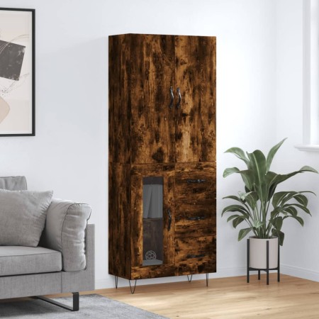 Aparador alto madera contrachapada roble ahumado 69,5x34x180 cm de , Aparadores - Ref: Foro24-3198102, Precio: 169,52 €, Desc...