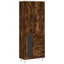 Aparador alto madera contrachapada roble ahumado 69,5x34x180 cm de , Aparadores - Ref: Foro24-3198102, Precio: 169,52 €, Desc...