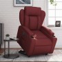 Sillón elevable eléctrico cuero artificial rojo tinto en Sillones | Comprar online en Foru.es
