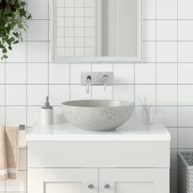 Lavabo sobre encimera redondo cerámica gris Φ41x14 cm de , Lavabos - Ref: Foro24-155059, Precio: 89,25 €, Descuento: %