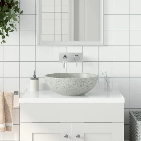 Lavabo sobre encimera redondo cerámica gris Φ41x14 cm by , Sinks - Ref: Foro24-155059, Price: 89,25 €, Discount: %