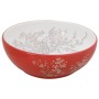 Lavabo sobre encimera redondo cerámica blanco y rojo Φ41x14 cm de , Lavabos - Ref: Foro24-155052, Precio: 96,01 €, Descuento: %