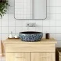 Lavabo sobre encimera redondo cerámica negro y azul Φ41x14 cm by , Sinks - Ref: Foro24-155065, Price: 97,22 €, Discount: %