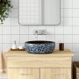 Lavabo sobre encimera redondo cerámica negro y azul Φ41x14 cm de , Lavabos - Ref: Foro24-155065, Precio: 106,53 €, Descuento: %