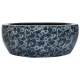 Lavabo sobre encimera redondo cerámica negro y azul Φ41x14 cm by , Sinks - Ref: Foro24-155065, Price: 97,22 €, Discount: %