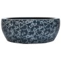 Lavabo sobre encimera redondo cerámica negro y azul Φ41x14 cm de , Lavabos - Ref: Foro24-155065, Precio: 106,53 €, Descuento: %