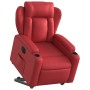 Sillón elevable eléctrico cuero artificial rojo en Sillones | Comprar online en Foru.es
