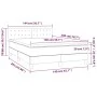Box spring bed with mattress and LED cream fabric 140x200 cm by , Beds and slatted bases - Ref: Foro24-3134042, Price: 439,75...