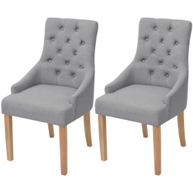 Sillas de comedor 2 unidades tela gris claro de vidaXL, Sillas de comedor - Ref: Foro24-243635, Precio: 239,81 €, Descuento: %
