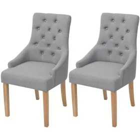 Sillas de comedor 2 unidades tela gris claro de vidaXL, Sillas de comedor - Ref: Foro24-243635, Precio: 201,50 €, Descuento: %