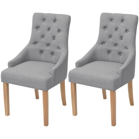 Sillas de comedor 2 unidades tela gris claro de vidaXL, Sillas de comedor - Ref: Foro24-243635, Precio: 239,81 €, Descuento: %