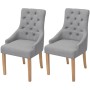 Sillas de comedor 2 unidades tela gris claro de vidaXL, Sillas de comedor - Ref: Foro24-243635, Precio: 239,81 €, Descuento: %