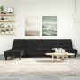 Sofá cama en forma de L terciopelo negro 255x140x70 cm de , Sofás - Ref: Foro24-3157263, Precio: 432,79 €, Descuento: %