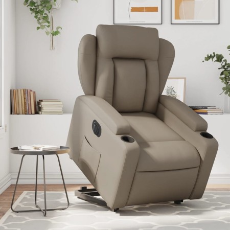 Sillón elevable eléctrico cuero artificial capuchino en Sillones | Comprar online en Foru.es