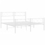 Estructura cama metal con cabecero y estribo blanco 120x200 cm de , Camas y somieres - Ref: Foro24-372342, Precio: 86,78 €, D...
