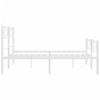 Estructura cama metal con cabecero y estribo blanco 120x200 cm de , Camas y somieres - Ref: Foro24-372342, Precio: 86,78 €, D...