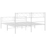 Estructura cama metal con cabecero y estribo blanco 120x200 cm de , Camas y somieres - Ref: Foro24-372342, Precio: 86,78 €, D...