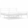 Estructura cama metal con cabecero y pie cama blanco 183x213 cm de , Camas y somieres - Ref: Foro24-372349, Precio: 121,06 €,...