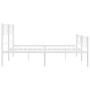 Estructura cama metal con cabecero y pie cama blanco 183x213 cm de , Camas y somieres - Ref: Foro24-372349, Precio: 121,06 €,...