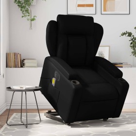 Sillón de masaje elevable eléctrico cuero sintético negro en Sillones | Comprar online en Foru.es