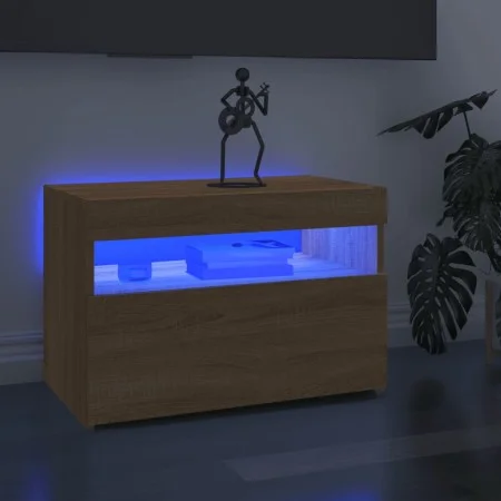 Mueble de TV con luces LED roble Sonoma 60x35x40 cm de , Muebles TV - Ref: Foro24-804415, Precio: 49,23 €, Descuento: %