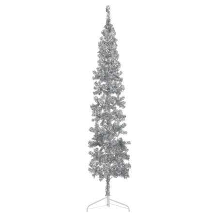 Medio árbol de Navidad artificial con soporte plateado 210 cm de , Arboles de navidad - Ref: Foro24-344597, Precio: 18,38 €, ...