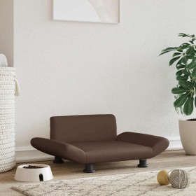 Cama para perros de cuero sintético marrón 70x45x28 cm en Camas para perros | Comprar online en Foru.es