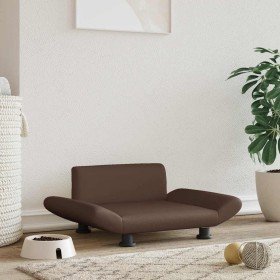Cama para perros de cuero sintético marrón 70x45x28 cm en Camas para perros | Comprar online en Foru.es